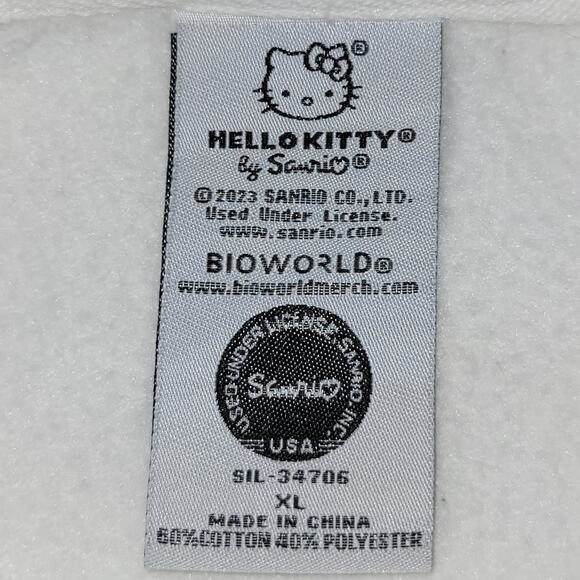 Sanrio Hello Kitty Carnival Graphic Sweatshirt XL White Kawaii Pastel Y2K EUC - Picture 6 of 8